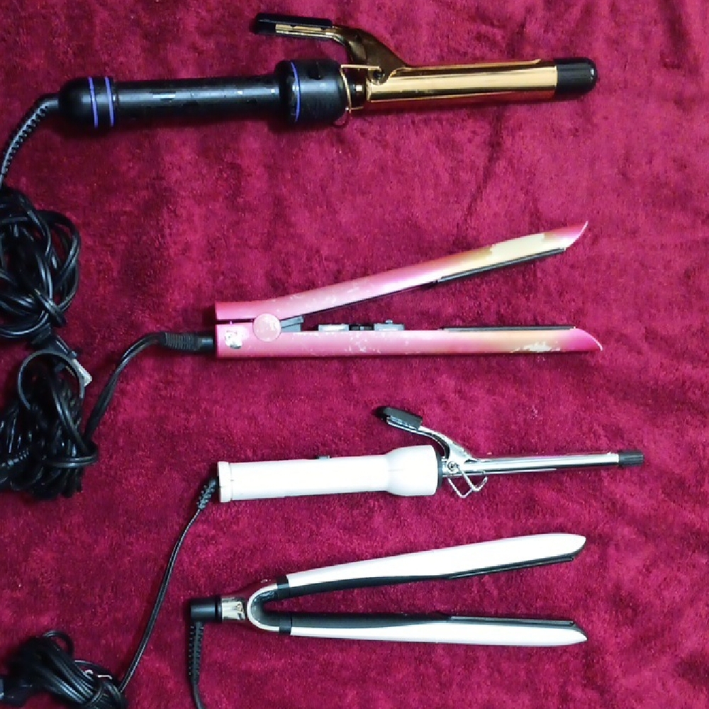 Gold and Black Curling Iron